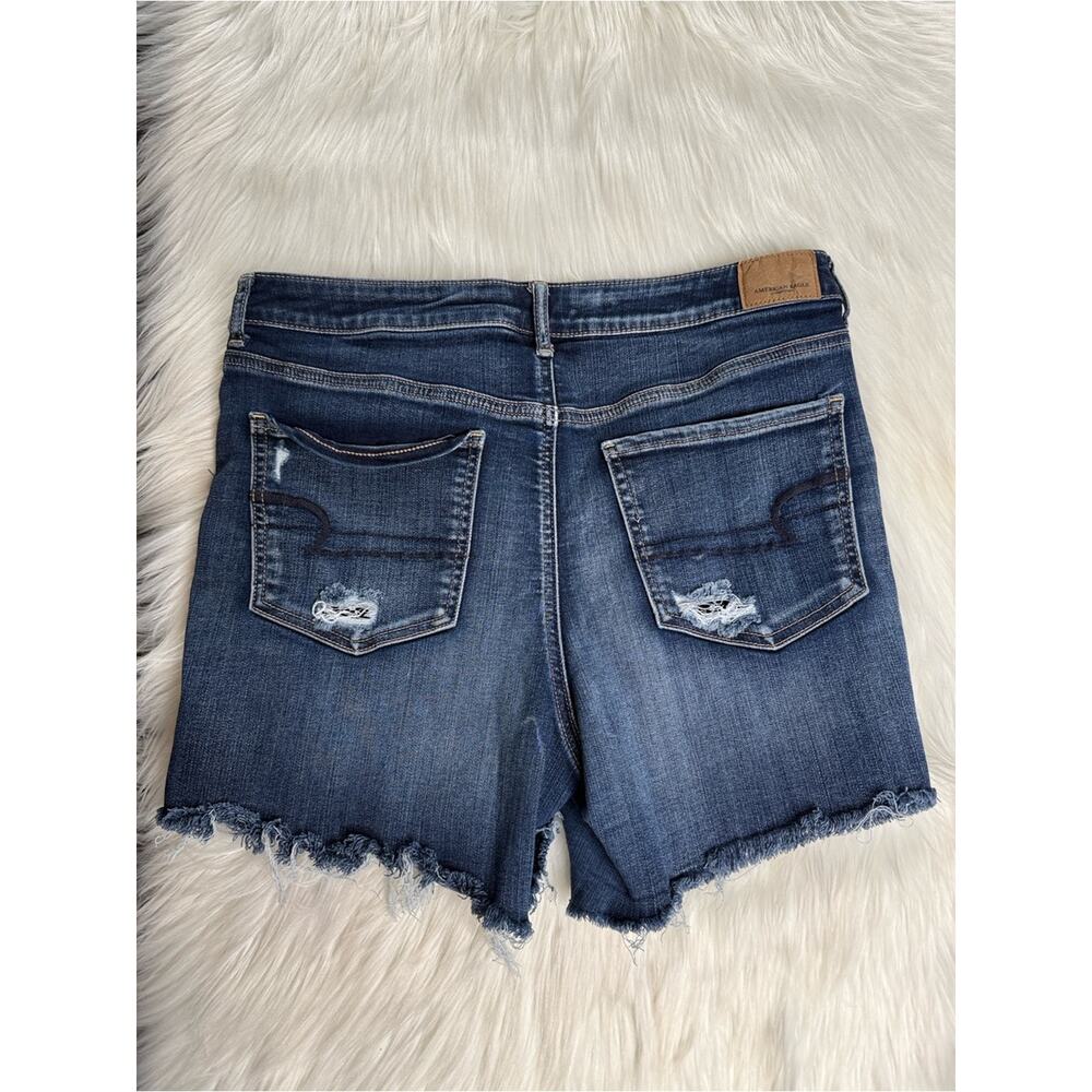 American Eagle Distressed Super Hi Rise Denim Shortie - Picture 6 of 6
